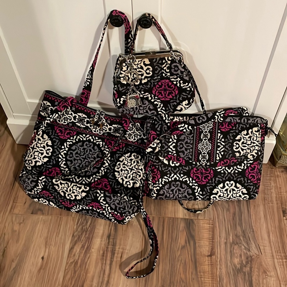 Vera Bradley Retired Canterbury Magenta Set